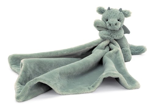 Jellycat Bashful Dragon Soother, 13.5 inches - Security Blanket & Lovey for Babies - Baby Gift