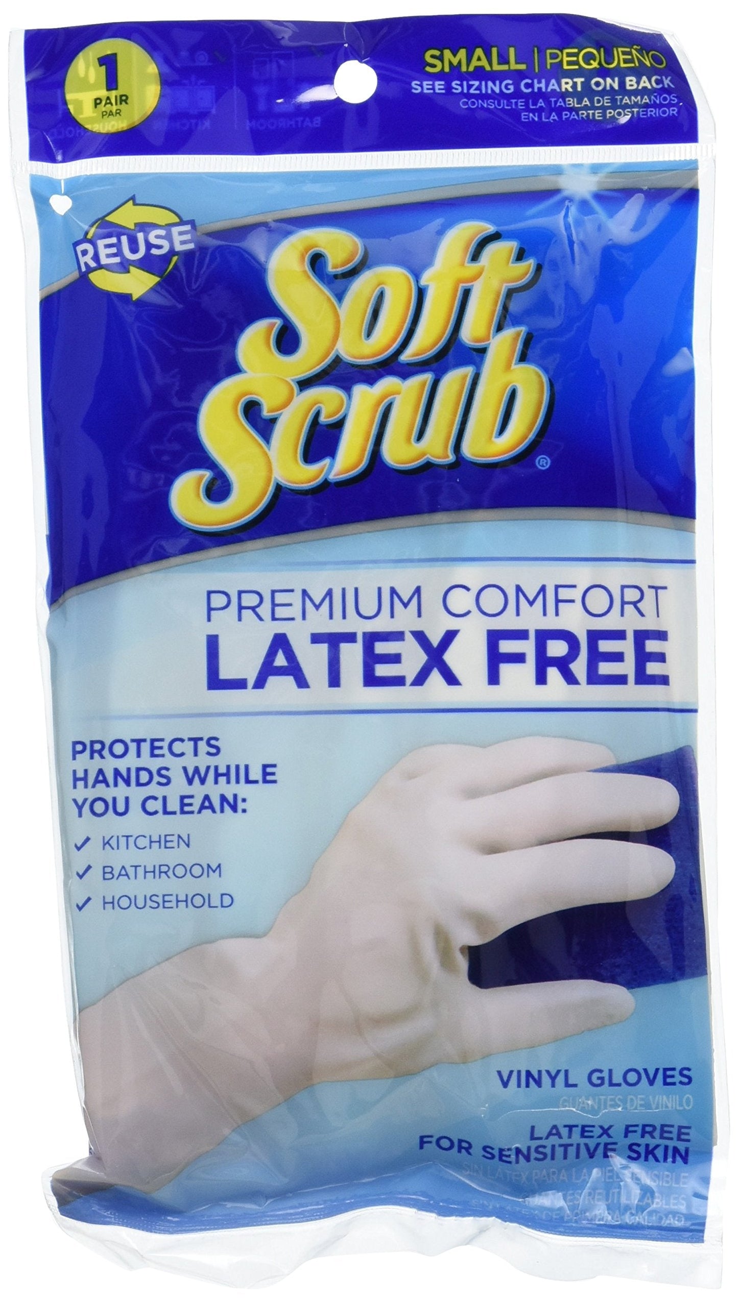 Soft Scrub Premium Comfort Latex Free Household Cleaning Gloves, Medium