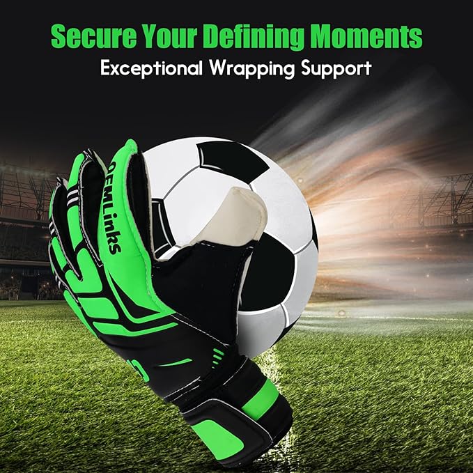 Youth&Adult Goalie Goalkeeper Gloves with Finger Protection Breathable Soccer Gloves with Strong Grips，6 Colors，Sizes 7-10