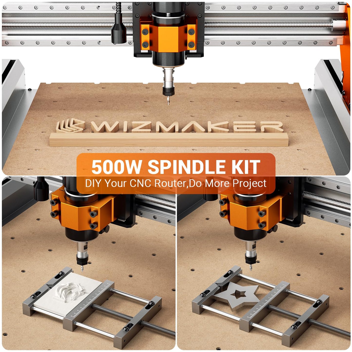 Artisan 01 300W Desktop CNC Machine，500W Spindle with Vacuum Cleaner, Engraver 95% Pre-Assembled