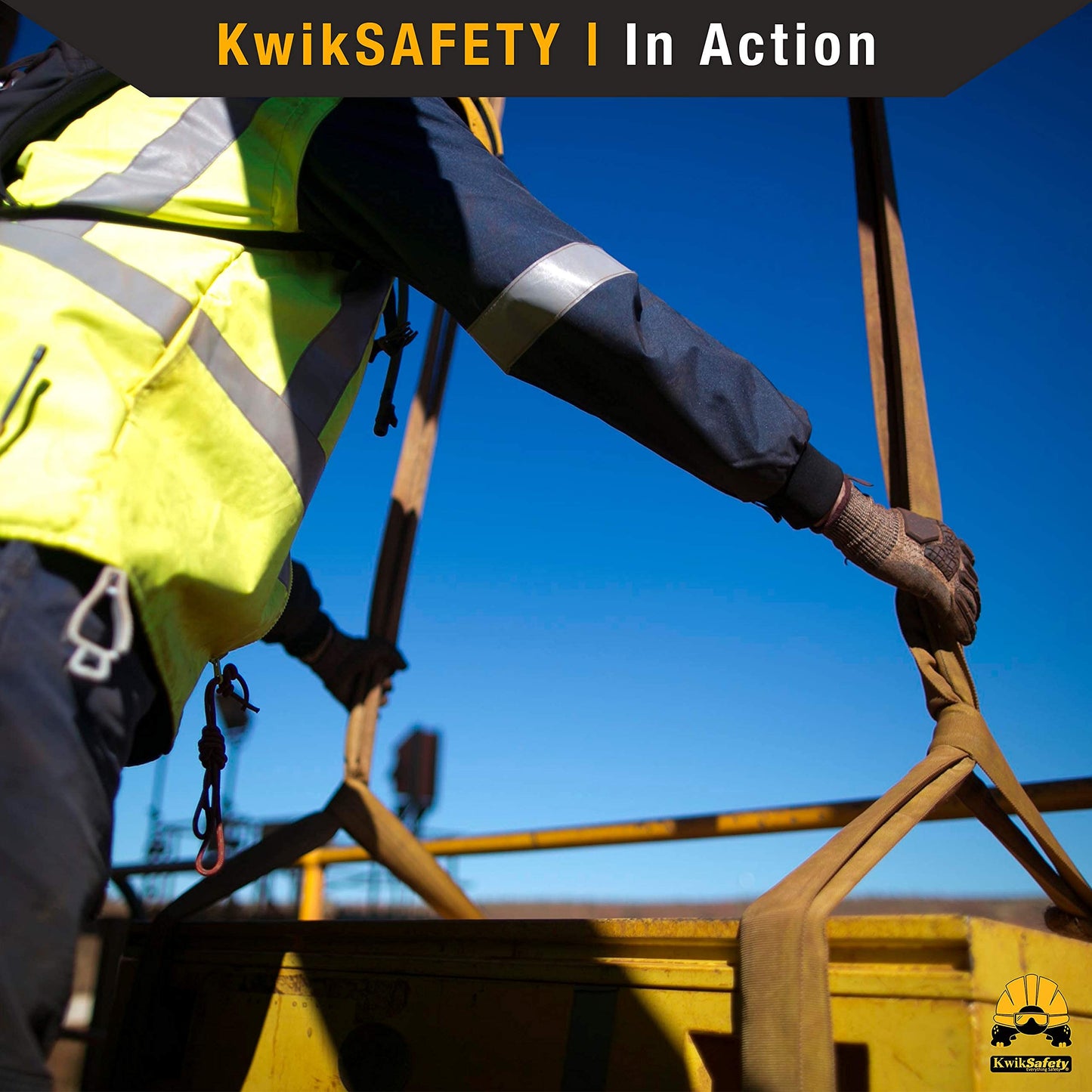 KwikSafety - Charlotte, NC - Mighty Sumo 2”x 10’ Poly Web Sling Lifting Strap Construction ASME OSHA / 6400lbs Vertical 5100lbs Choker 12800lbs Basket/Rigging Moving Towing Hoisting Gear