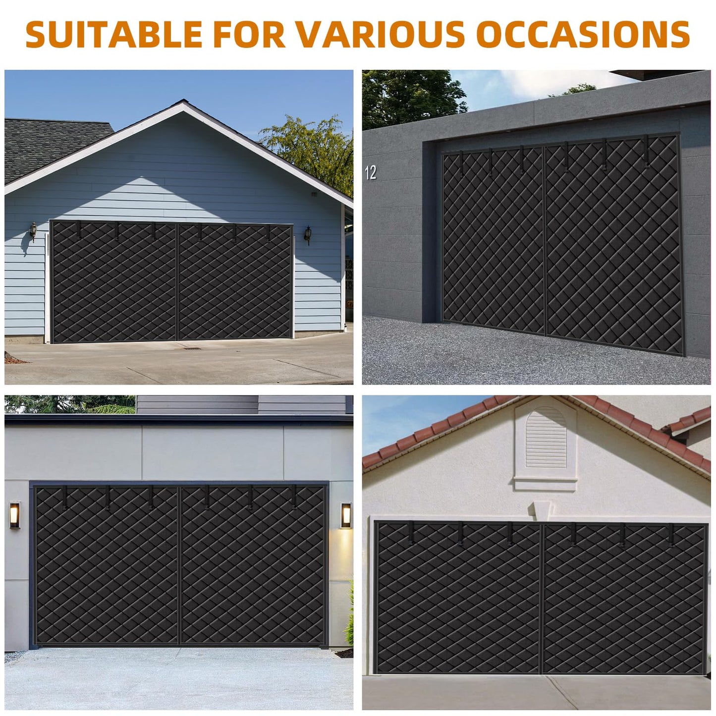 Garage Door Insulation Blanket, Car Garage Thermal Door Cover for Winter Kit - Magnetic Garage Insulation Curtain (Curtain Size 9.3x7FT)| Warehouse & Studio (Fit Door 9x7FT)