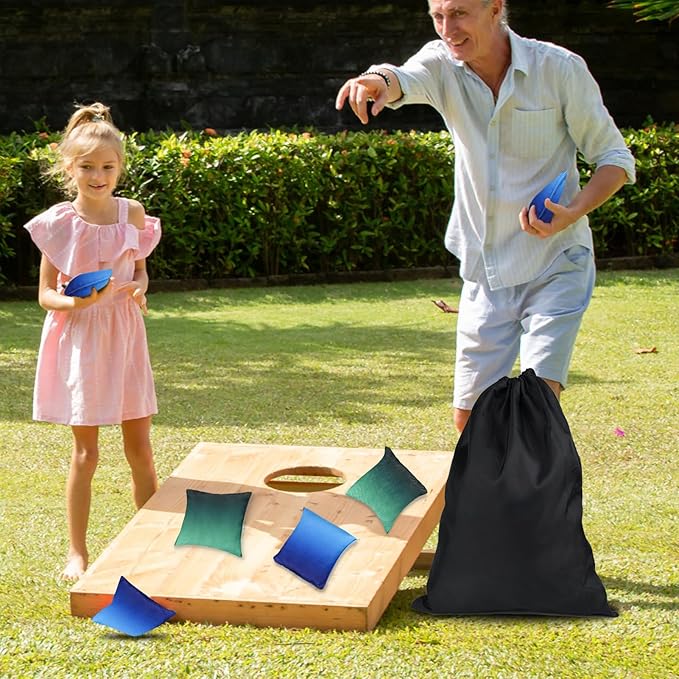 Weather Resistant Cornhole Bags, Gradient Corn Hole Bags Set of 8, Cornhole Bean Bags, Modified Size Cornhole Bags for Tossing Game, Includes Tote Bag