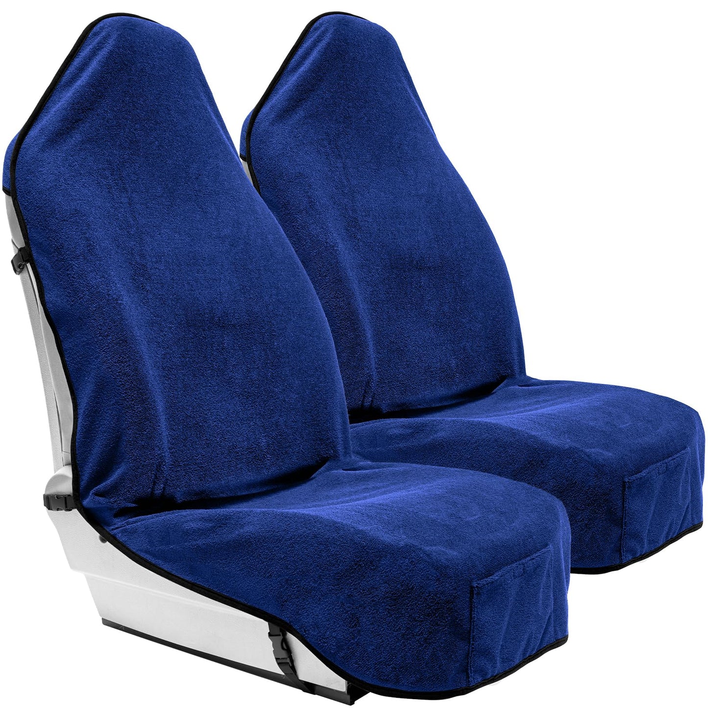 Season Guard Towel Seat Cover, Waterproof Car Seat Protectors for Gym, Workout & Active Lifestyle, Universal Fit for Car SUV Truck Van, Non-Slip 3 Strap Design, Machine Washable, 2 Pack Blue