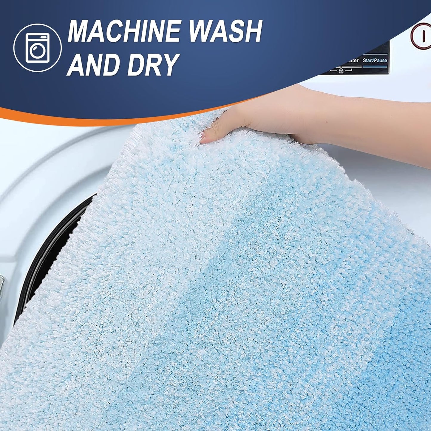 OLANLY Bathroom Rugs - Extra Soft Microfiber Mat | Quick-Dry, Machine Washable, 34x21, Sky Blue