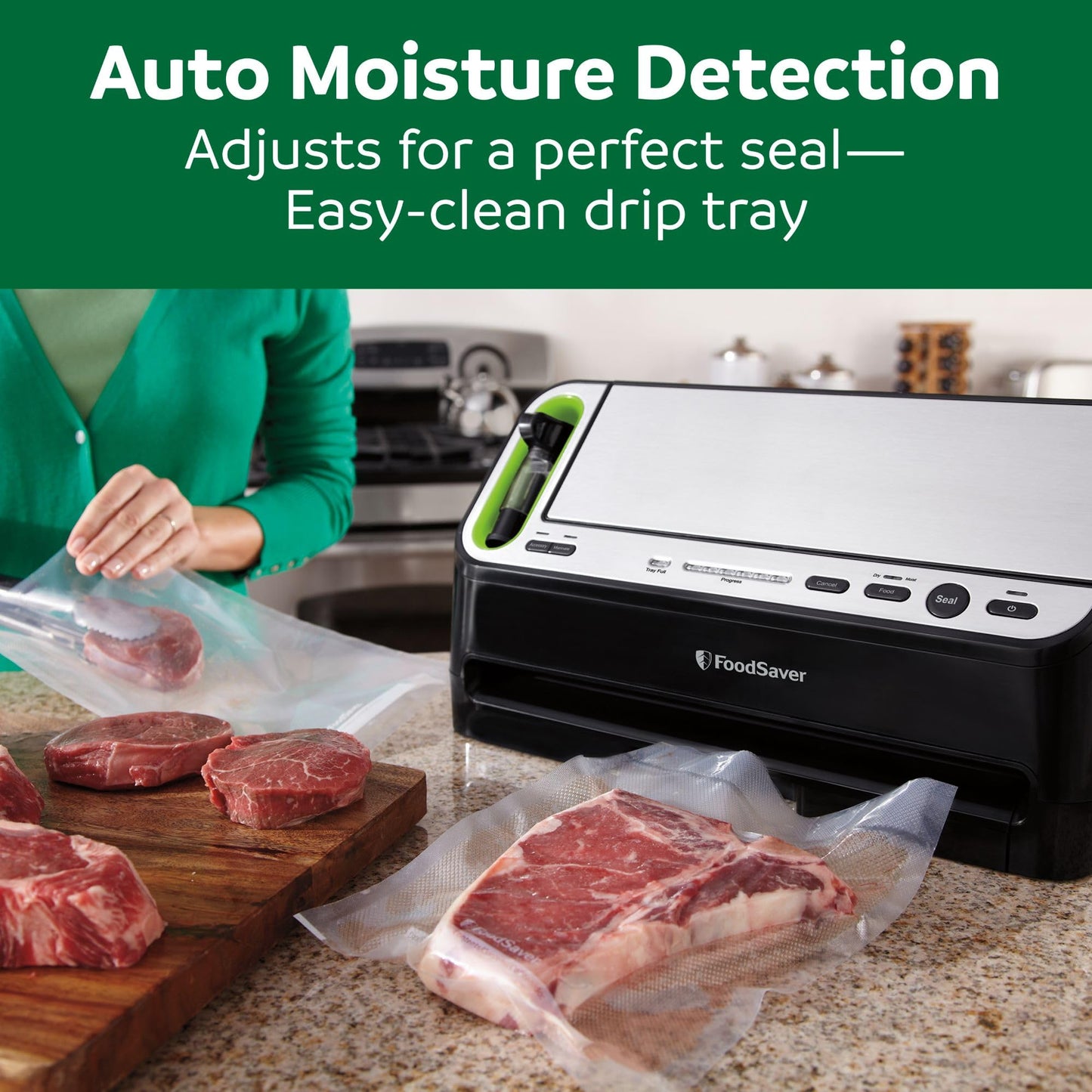 FoodSaver V4400 2-in-1 Vacuum Sealer Machine with Automatic Vacuum Sealer Bag Detection and Starter Kit