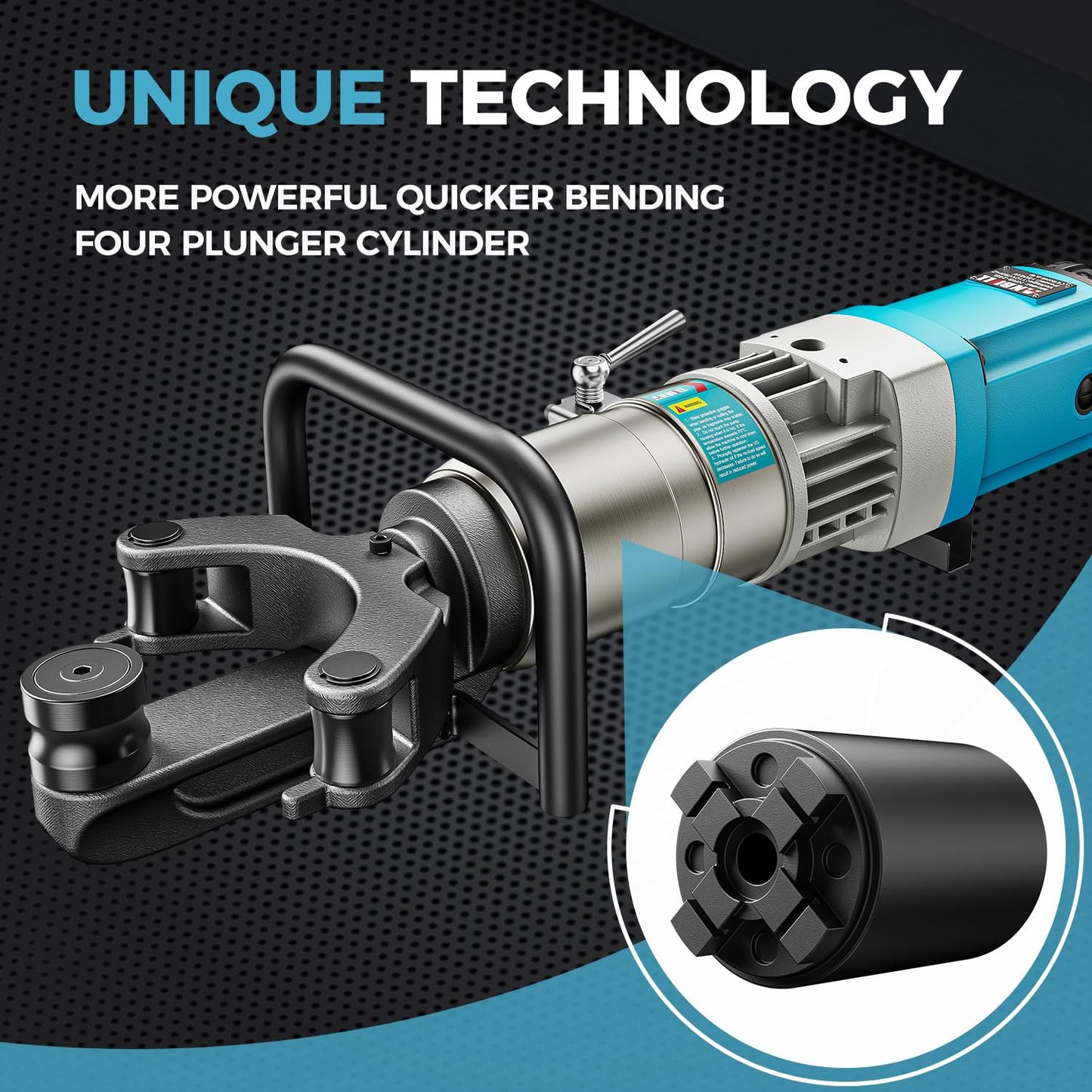 Anbull 1" Electric Hydraulic Rebar Bender, 3s Fast Bending #8 16-25mm Rebars, 1500W 110V/60Hz, Bending Angle 0-130 Degrees (NRB-25B)