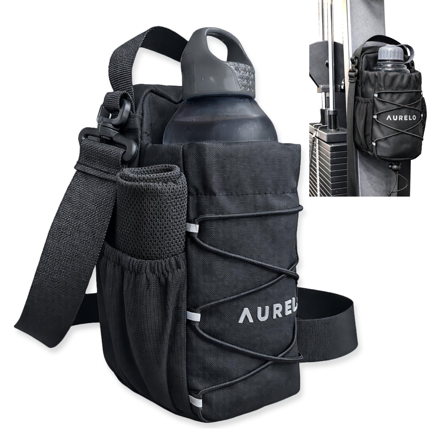 Magnetic Gym Bag for Men & Women – Small Gym Bag with Rack Attachment, Water Bottle Holder (Up to 40oz), Compact Workout Bag Keeps Gear Off Floor, Quick-Dry Towel Included