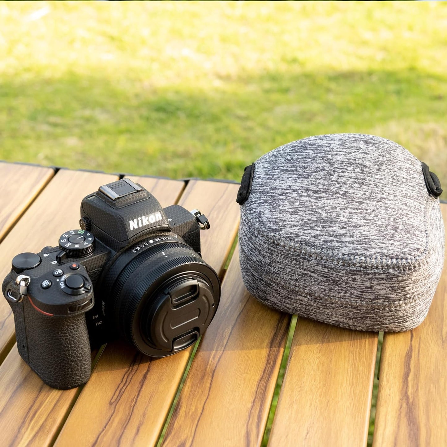 ZV-E10 16-50mm X-T50 XC15-45mm Z50+16-50mm KIWIFOTOS Neoprene Compact Camera Sleeve for Sony II +E PZ lens Fuji + lens