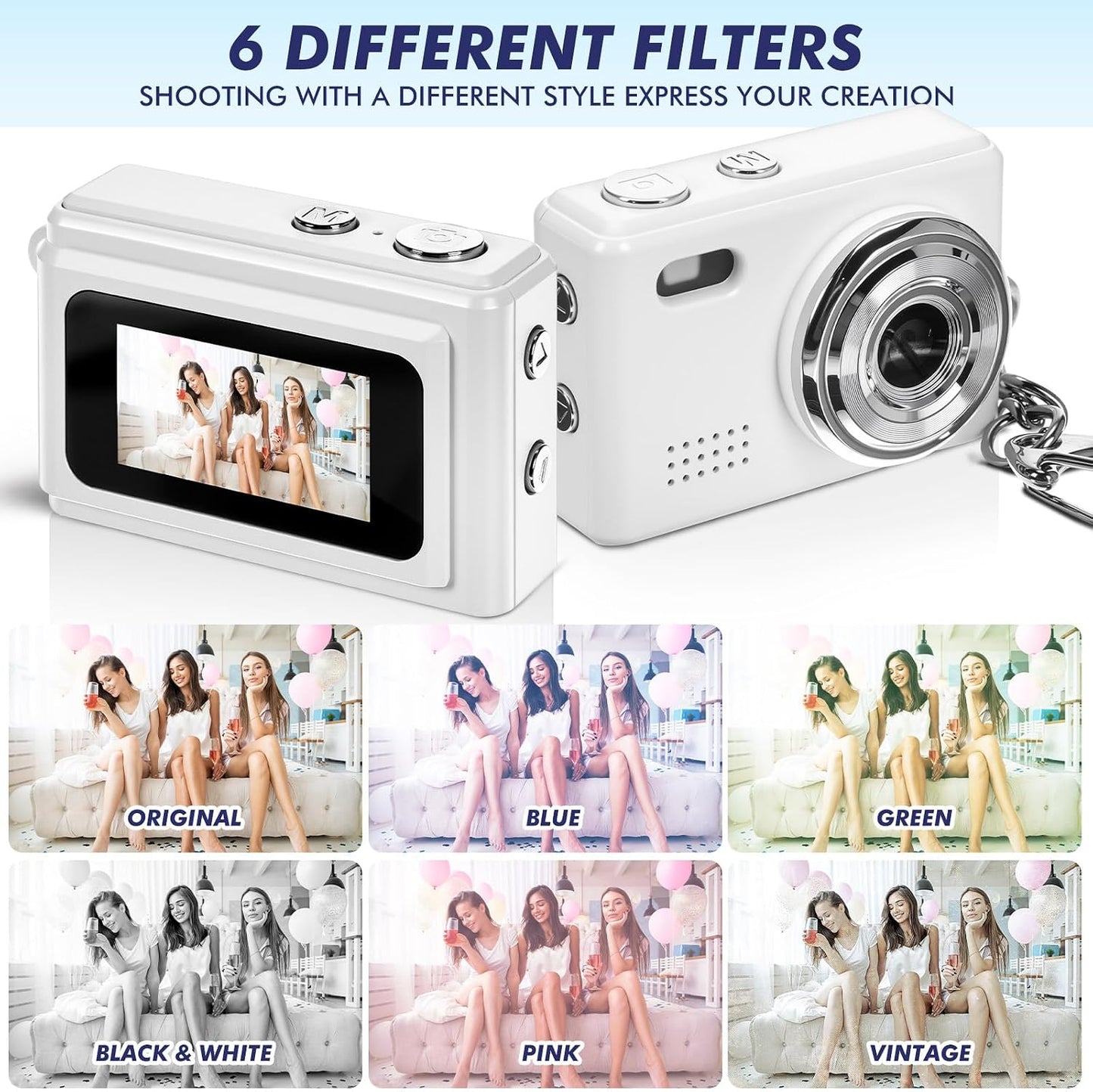 Relaxweex 1080p 100 Mini Digital Camera Keychain Small Portable Photo Video Camera Mins Battery Life Micro Camcorder