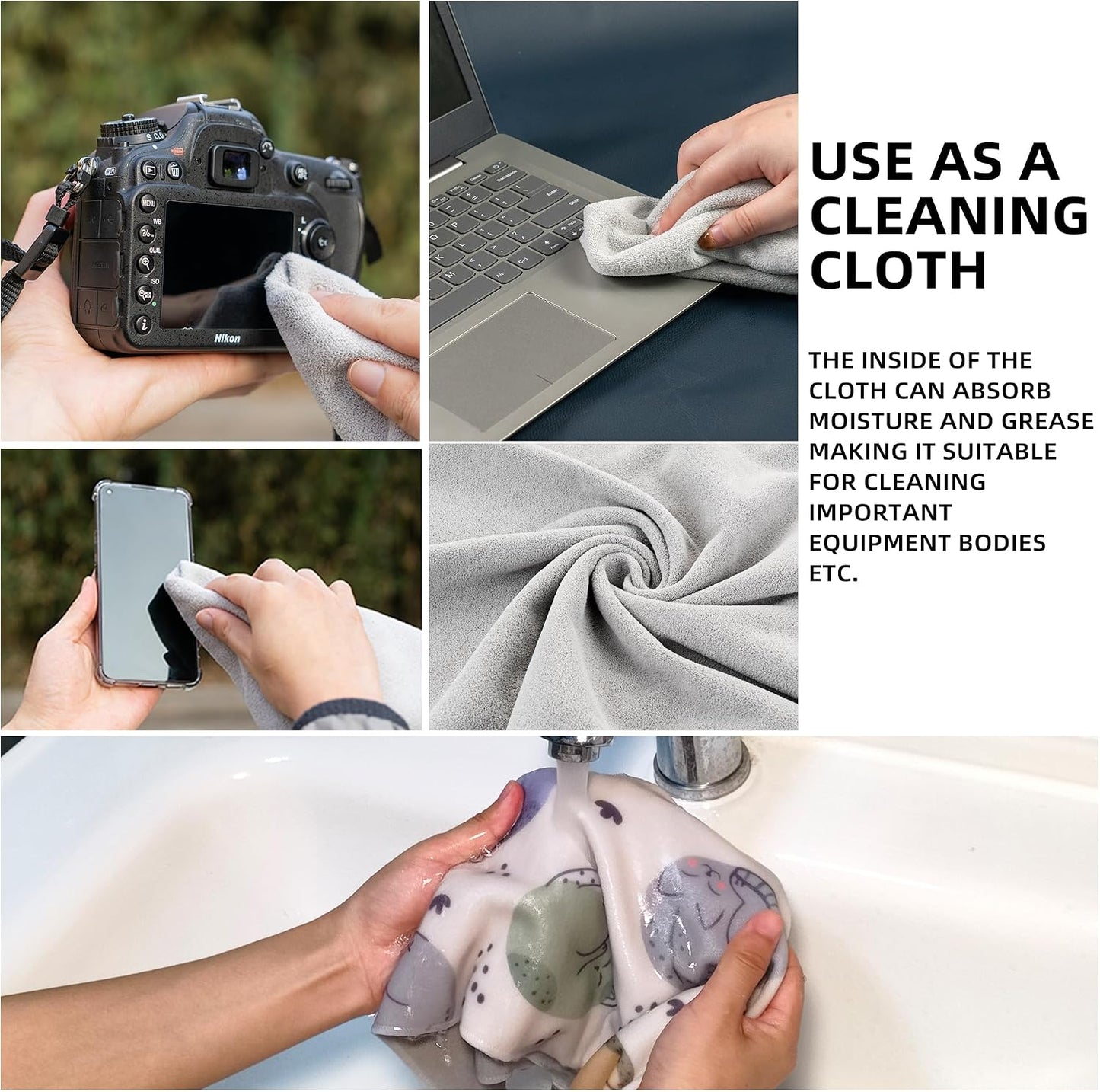 Camera Wrap, Anti-Scratch Lens Protective Wrap pouche, Magic Self-Adhesive Cloth, Universal Storage Cloth for DSLR