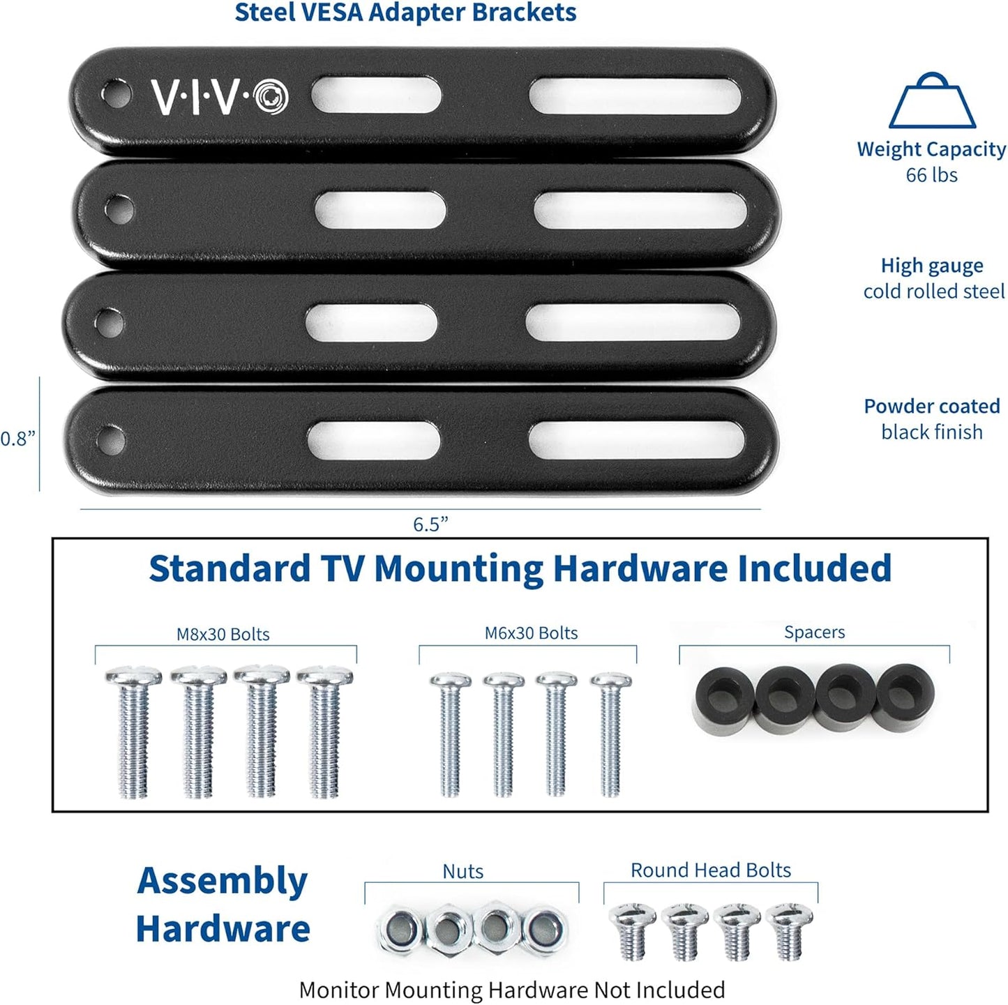 VIVO 32 55 inch 400x400mm (MOUNT-AD400B) Steel VESA Extension Mount Adapter Brackets for Screens to LCD LED TV