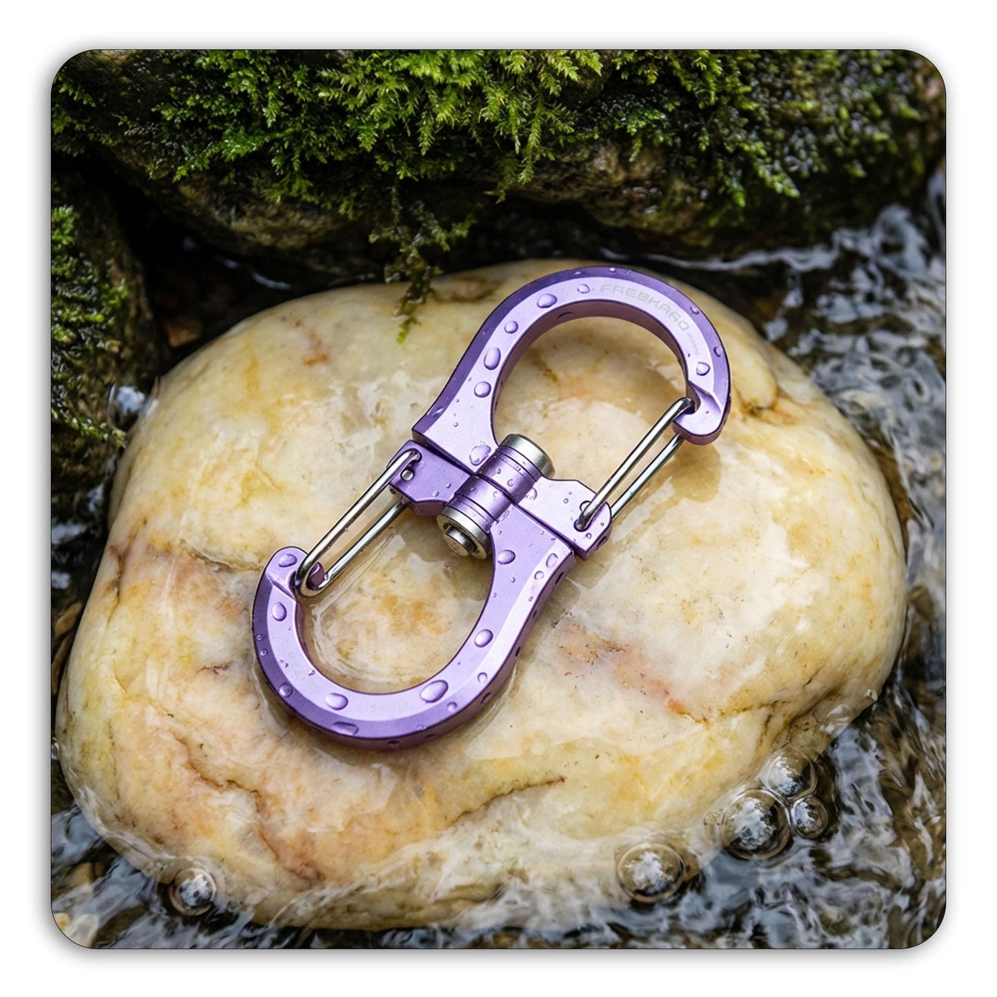 FresKaro 1kN Carabiner Clips, Heavy Duty Double-Ended Wire Gate Carbineers, Small Non Locking Carabiners, Key Clip and Keychain Hook, Strong Aluminum Spring Snap Karabiners, 360 Swivel, Purple 5pcs