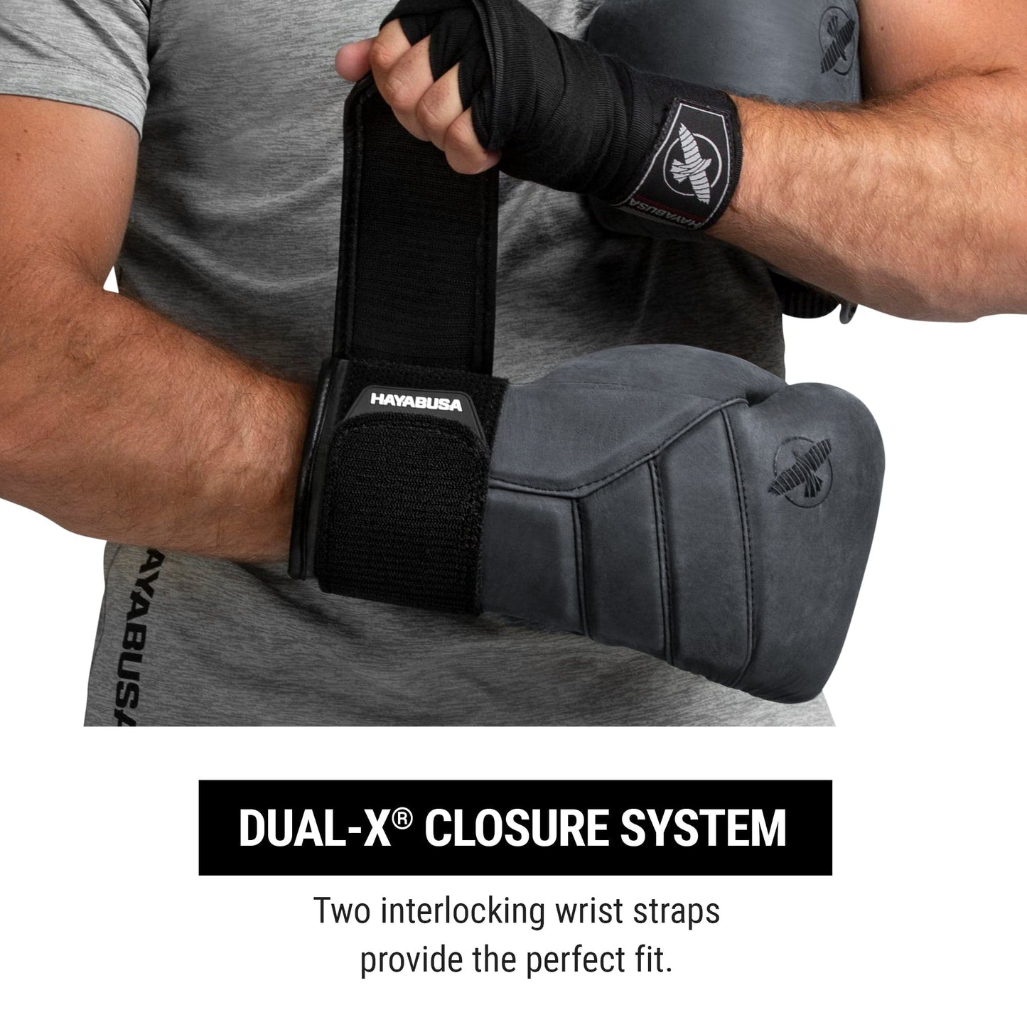 Hayabusa T3 LX Leather Boxing Gloves Men and Women for Training Sparring Heavy Bag and Mitt Work - Obsidan, 16 oz