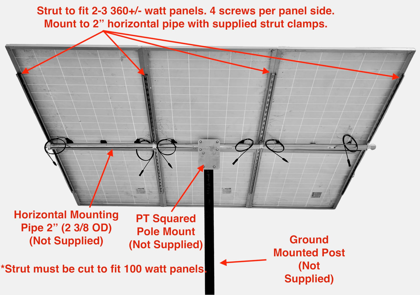 Solar Panel Top of Pole Mounting Kit