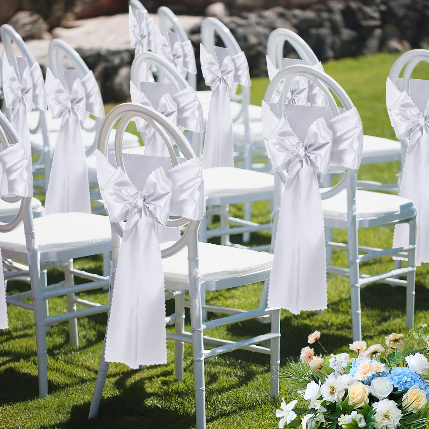 VACVELT 12 Pack Satin Table Runners - 12 x 72 Inches Long, White Table Runners for Wedding, Birthday Party, Banquet, Graduation, Engagements