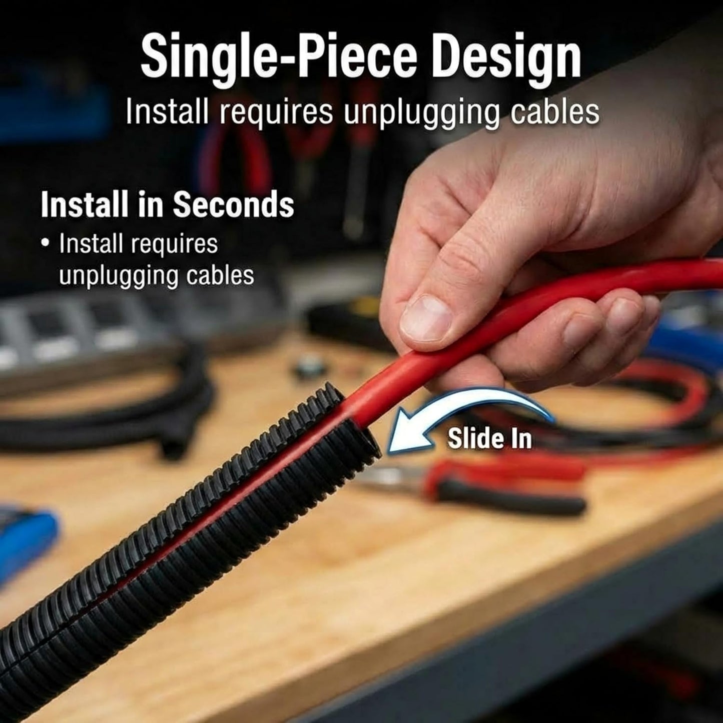 567 INDUSTRIAL TECHNOLOGY GROUP 567ITG 1" 10ft x Split Wire Loom Tubing - Black Automotive Wire Protector Conduit