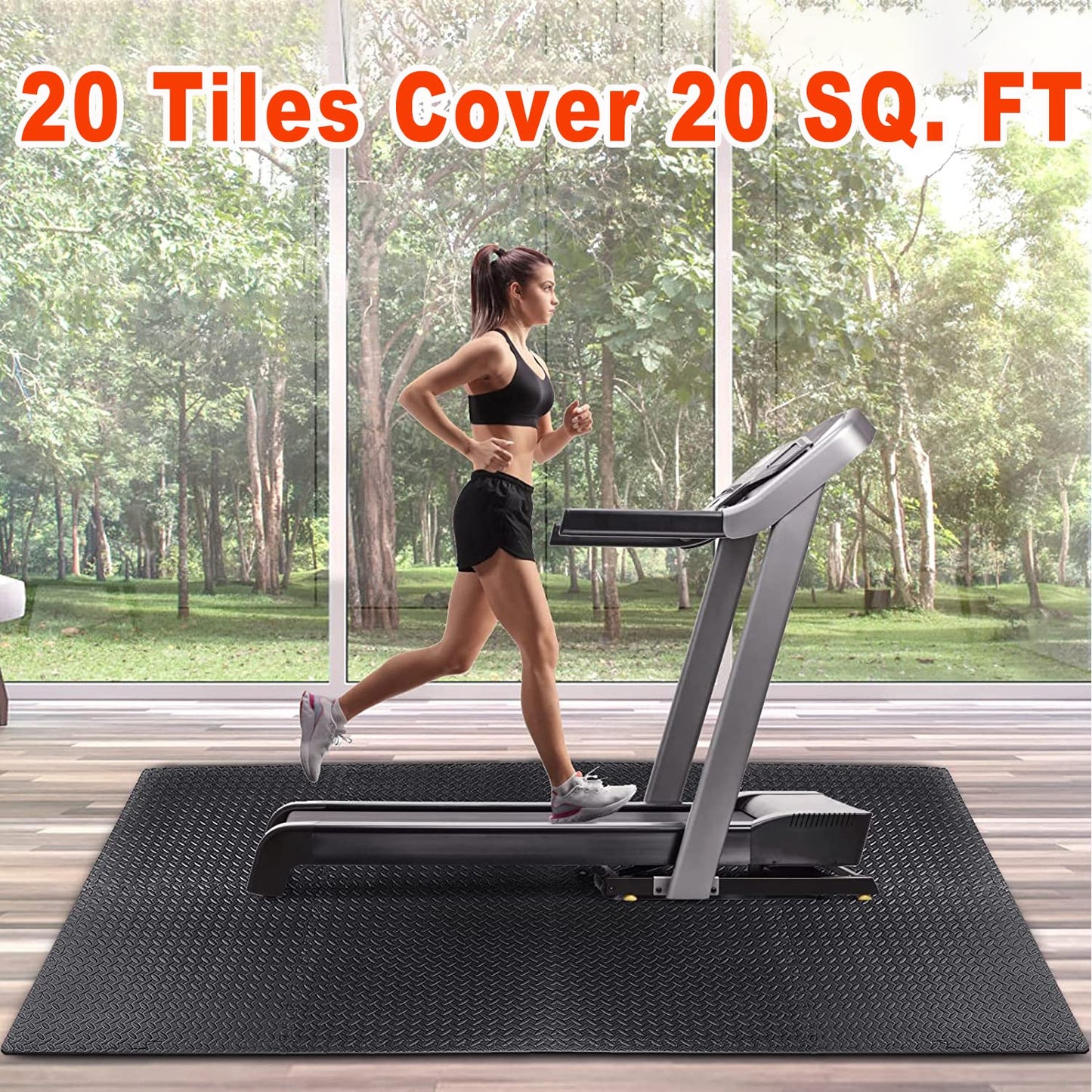 Kangler 20 pcs Gym Mats Set - EVA Foam Puzzle Floor Mats, High-Density Interlocking Foam Floor Tiles Home Workout Exercise Mats for Play-Room Garage Pool Treadmill Garage Kitchen Flooring