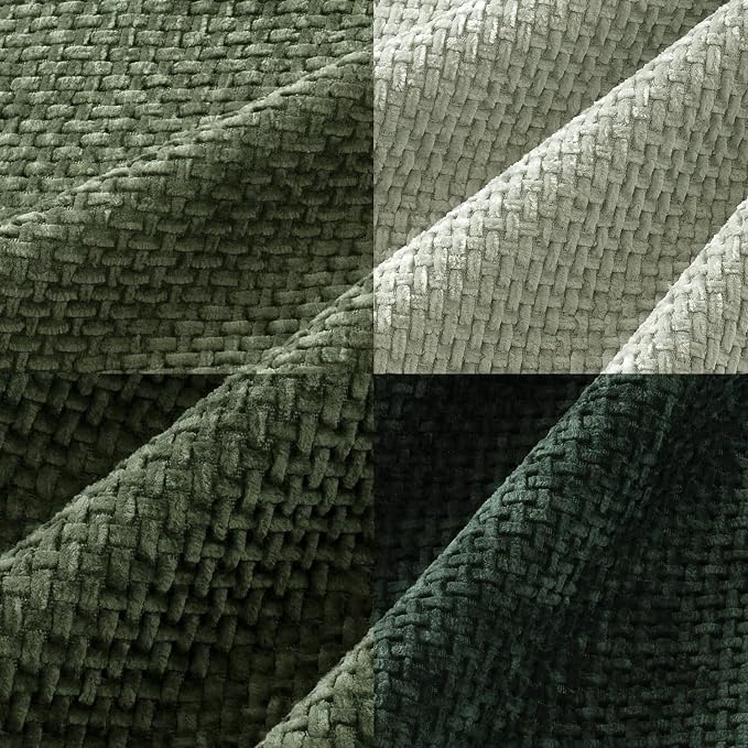 MIULEE Pack of 4 Couch Throw Pillow Covers 16x16 Inch Green Soft Decorative Chenille Pillow Covers Farmhouse Accent Cushion Covers for Boho Spring Home Decor Sofa Bedroom Living Room