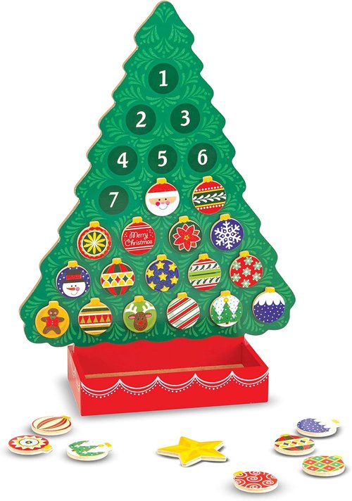 Melissa & Doug Countdown to Christmas Wooden Advent Calendar - Magnetic Tree with 25 Fun Magnets