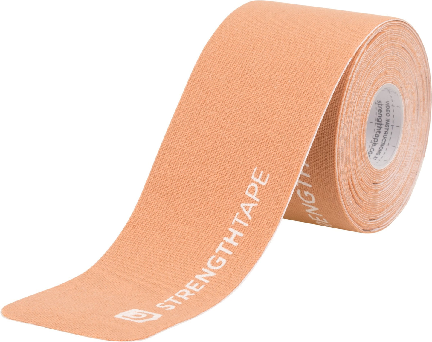StrengthTape Kinesiology Tape - 16.4' (5m) Roll of 10" Precut Strips - Beige