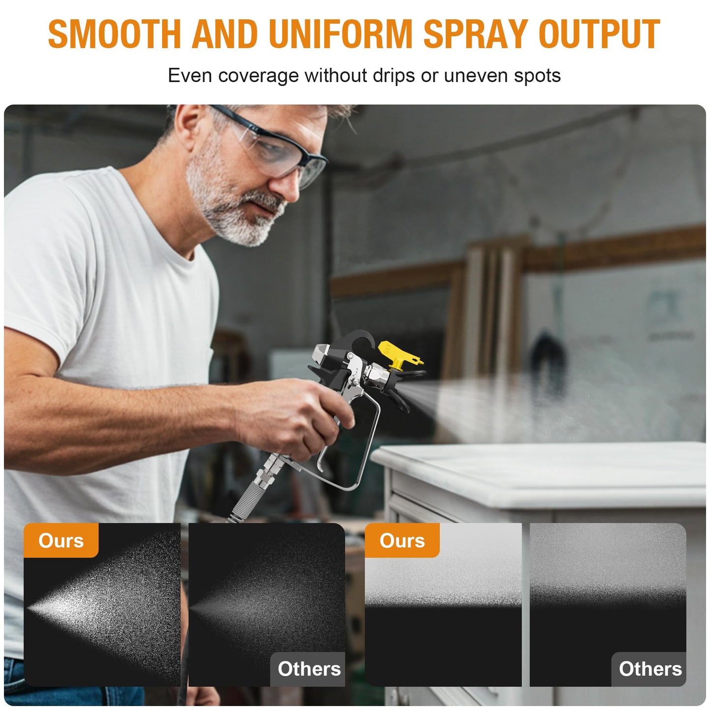 MAXXT Airless Paint Sprayers，1300W High Pressure Airless Stand Sprayer with 3000PSI, 14.7LBS Light Weight for DIY Painting Projects Home Interior & House Exterior