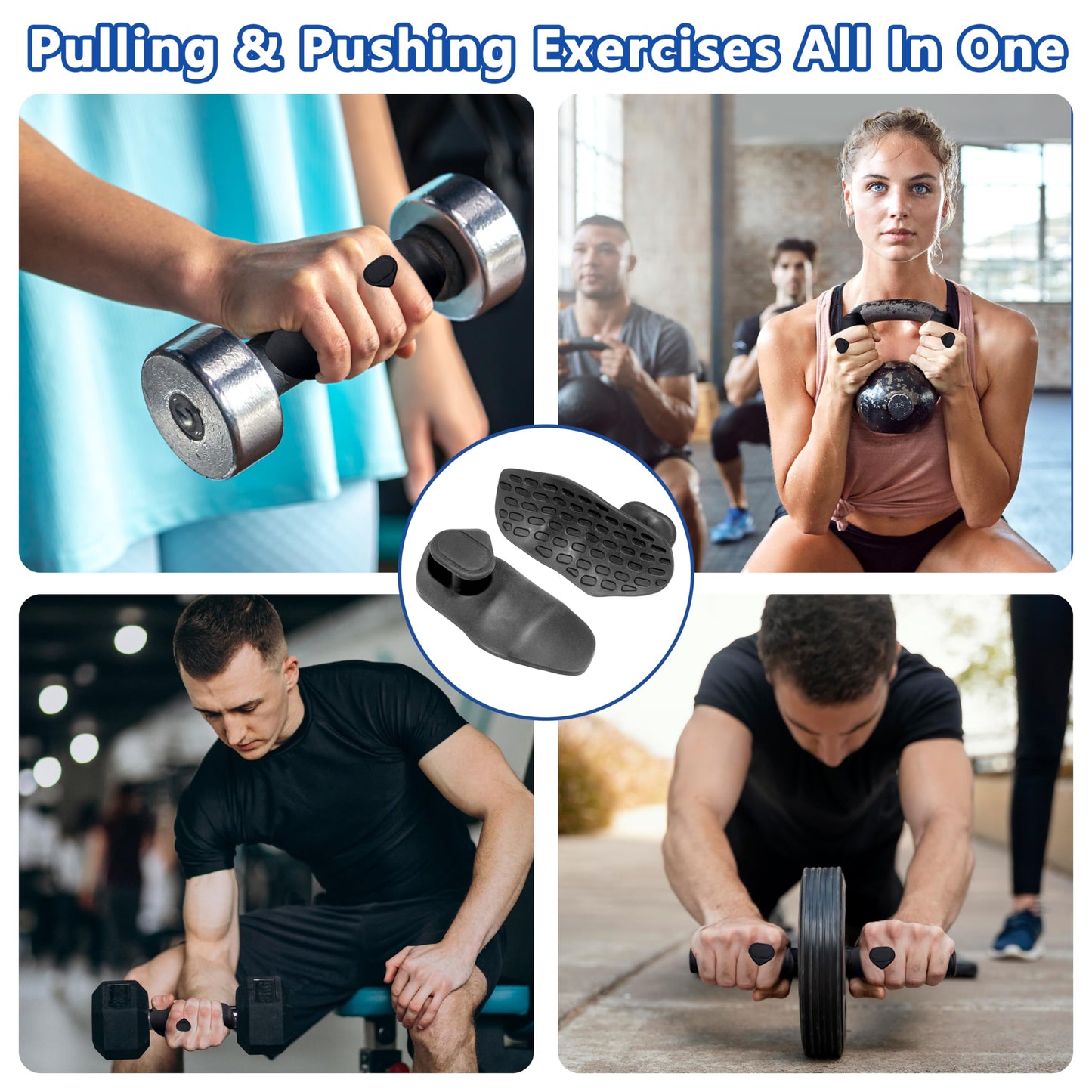 Epritliber Silicone Gym Grips for Weight Lifting,Workout Gloves for Women Men Alternative,Anti Slip Gym Workout Grip,Rubber Gym Hand Grips-Weightlifting Grips Pad for Barbell,Pull Up,Ryptfit,Training