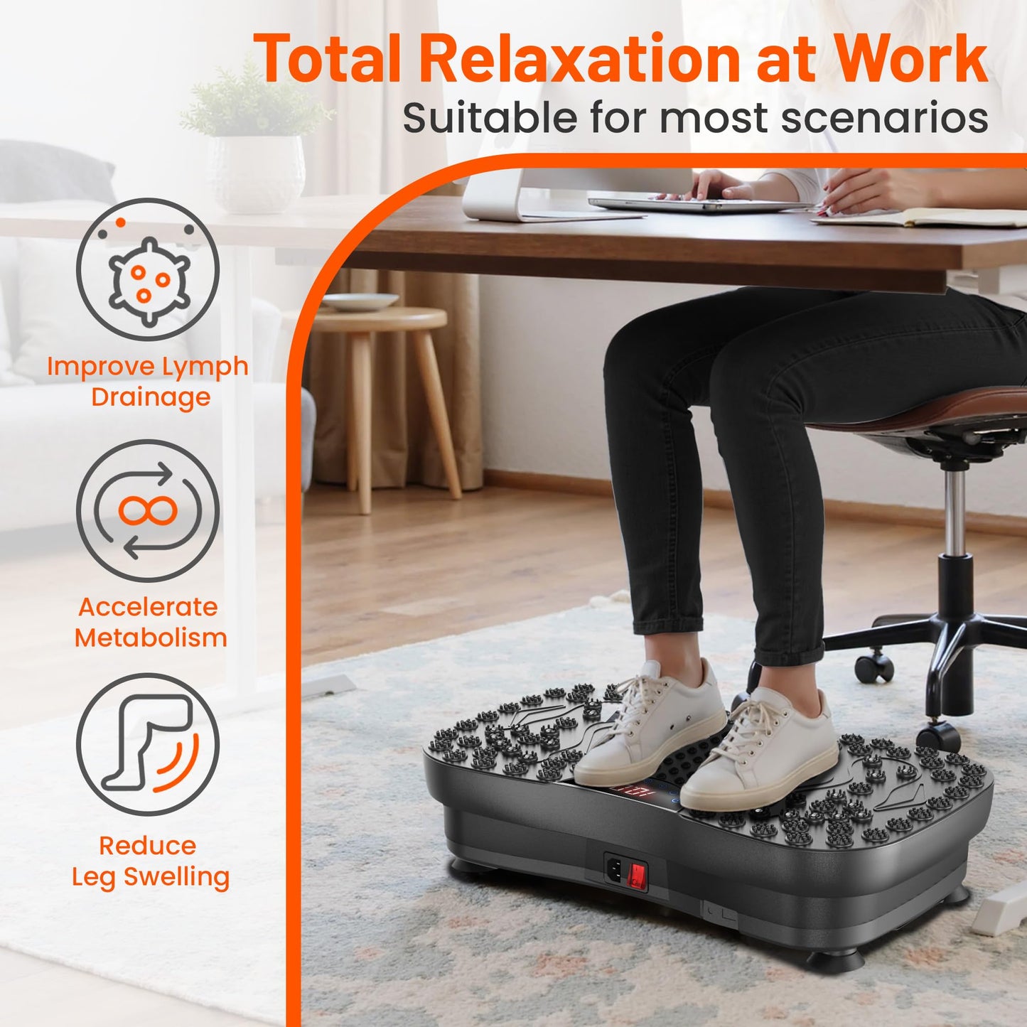 AXV Vibration Plate Fitness Platform Exercise Machine Vibrating Shaking Full Body Shaker Workout Vibrate Stand Shake Board Sport for Weight Loss Fat Burner for Gym Home Office