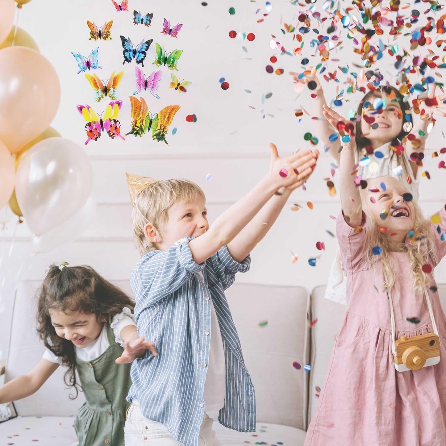 OPSEAM 3D Butterfly Wall Decor - 24/48 PCS Magnetic Stickers for Party Decorations