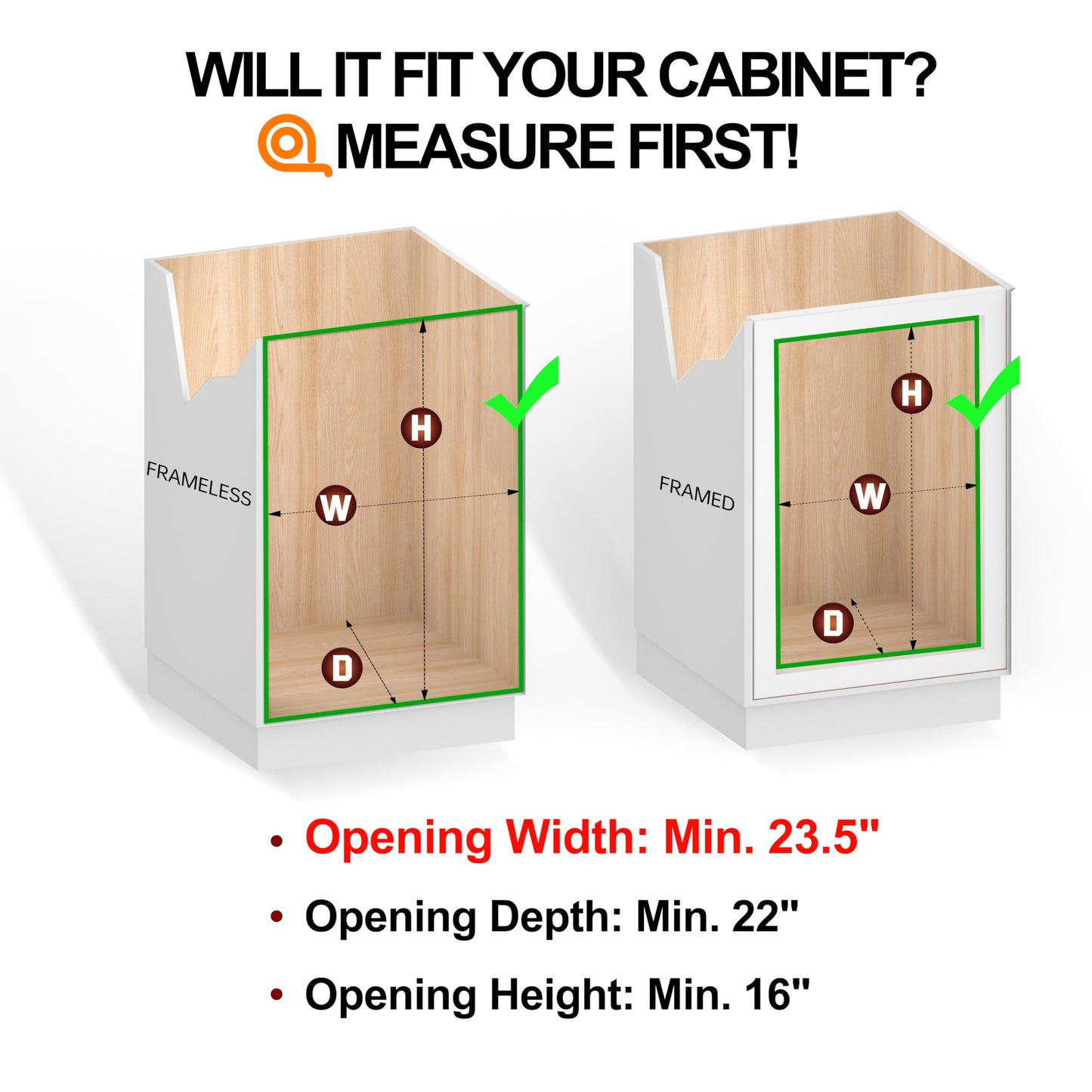 JOWBOOW (23" W x 22" D Cabinet Pull Out Shelves, 2-Tier | Heavy Duty Kitchen Pull Out Shelves for Wide Cabinets, 22 Inch Deep Sliding Cabinet Organizer