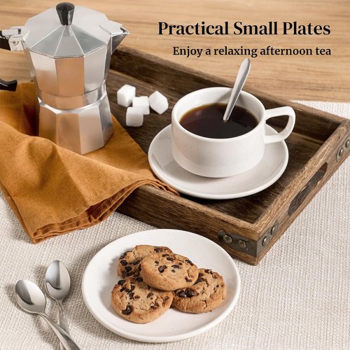 DOWAN 5oz Coffee Cups - Stackable Espresso Cup Set of 4 | Ceramic Tea Cups for Latte & Tea