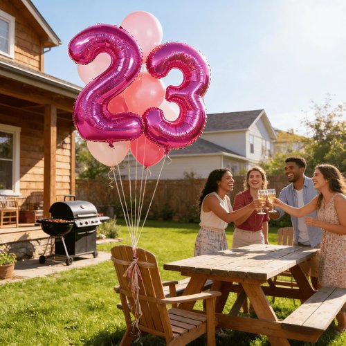 Laser Hot Pink Number Balloon - 40 Inch 0 Number Balloons for Birthday Decorations | Party Supplies for Women