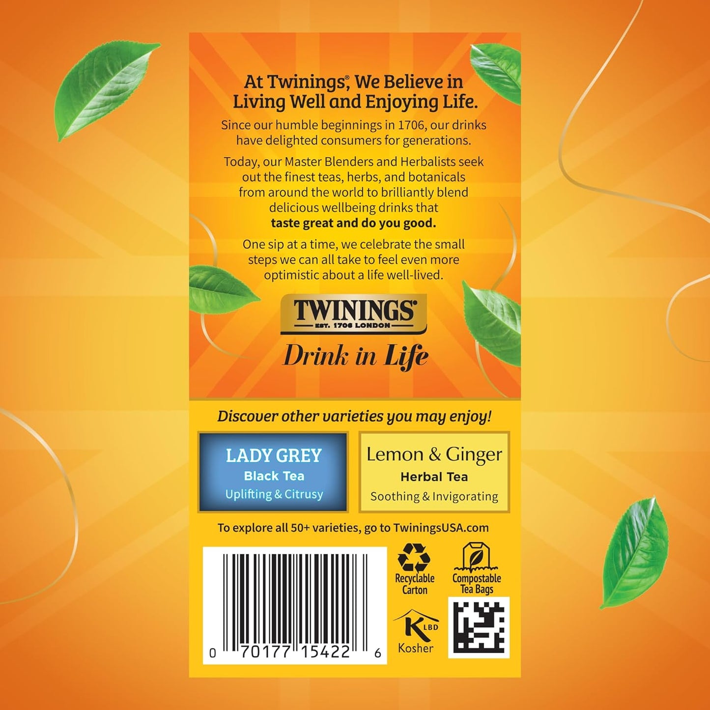 Twinings Earl Grey Black Tea - Individually Wrapped Bags with Citrus & Bergamot Flavor | 20 Count