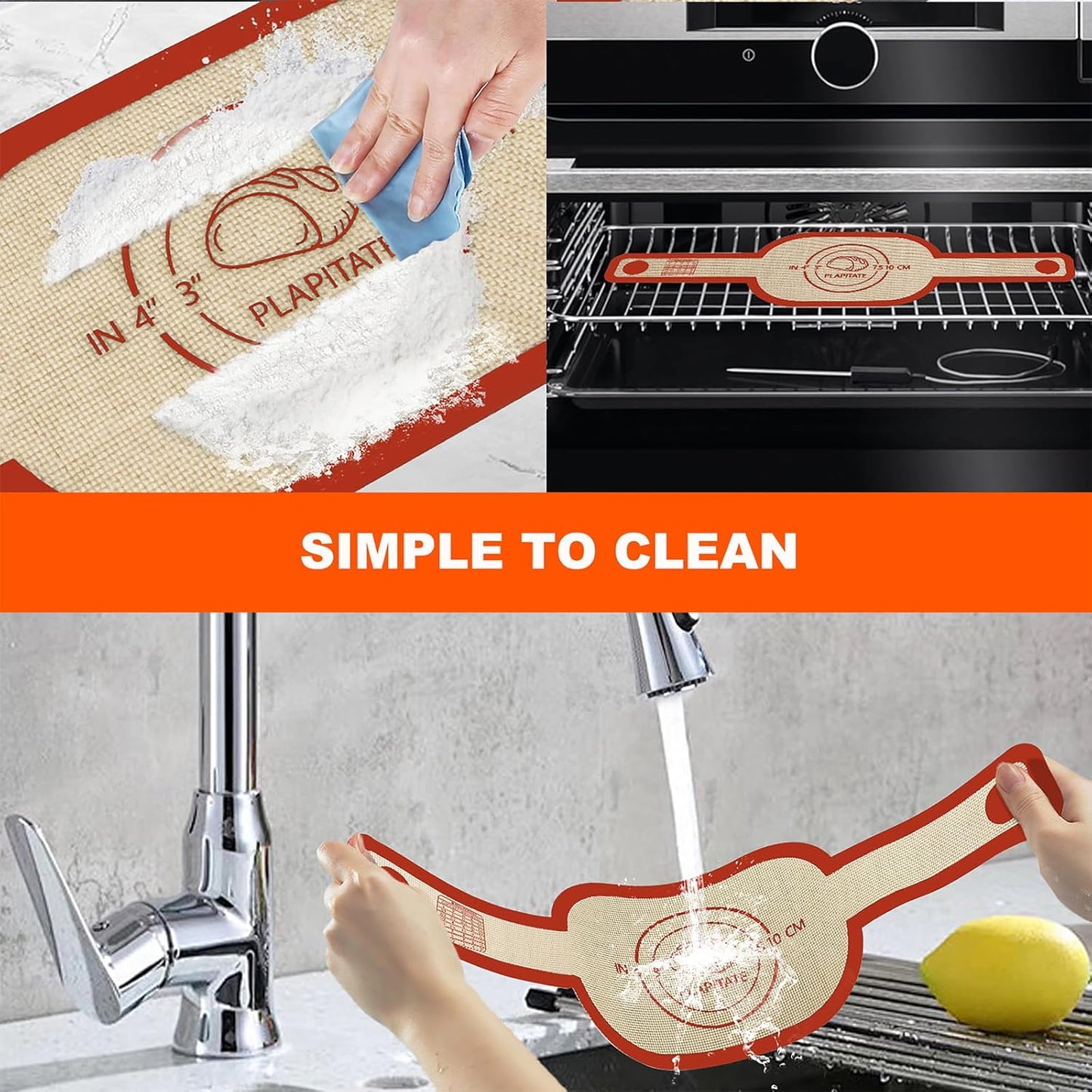 PLAPITATE Silicone Bread Sling | Non-Stick Dutch Oven Liner for Easy Sourdough Baking - 2 Red Set