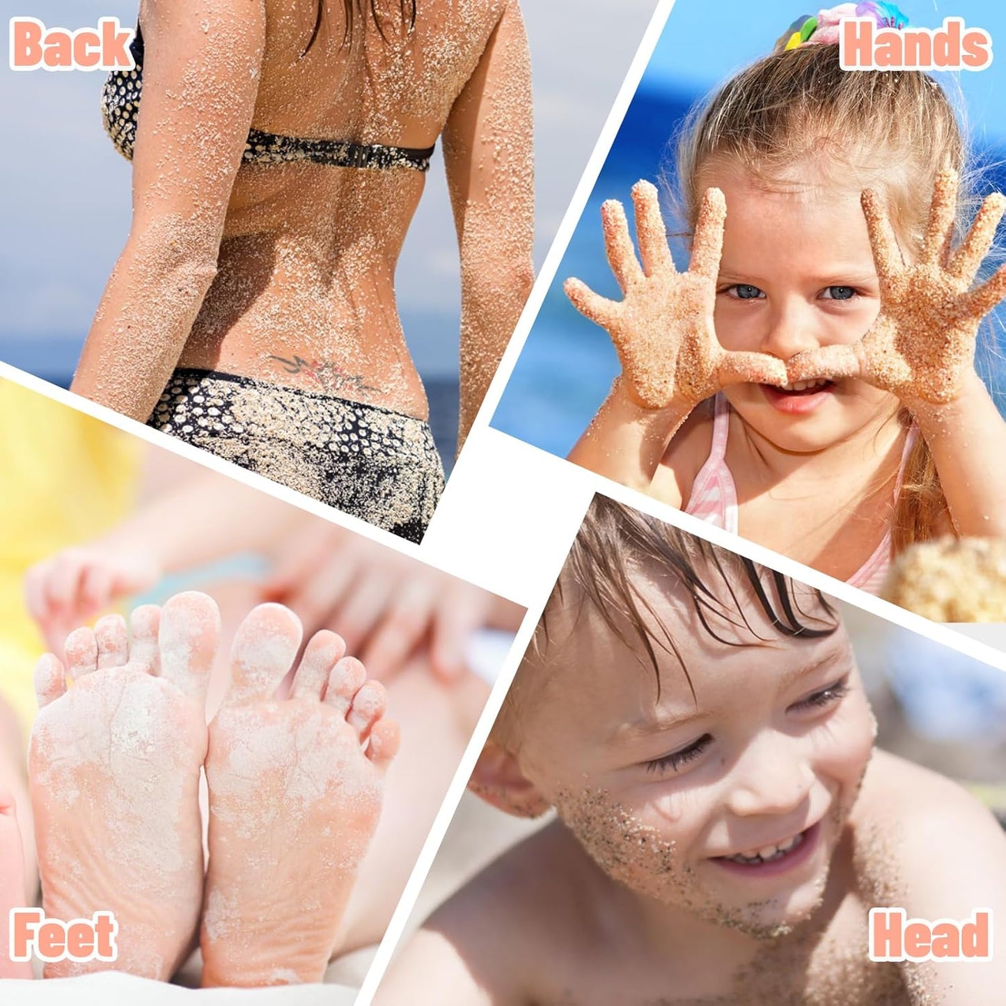 2Pcs Sand Remover for Beach Kids and Adults, Baby Powder Sand Removal Bag, Baby Beach Essentials