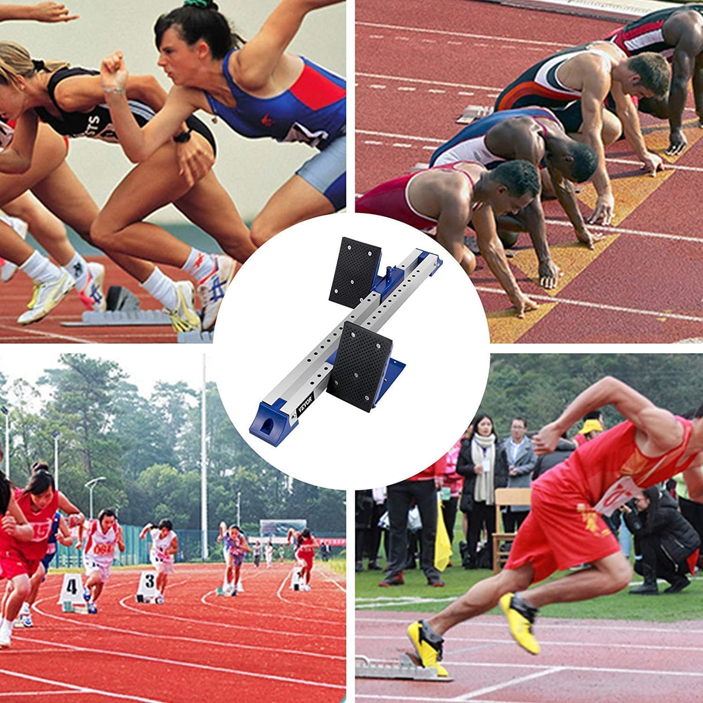 Supvision Multi-Function Starting Block, 6 Angle Pedals Adjustable Sprinter Starting Block Starting Blocks Track and Field Aluminum Suitable for Plastic Runway Cinder Back School Fall Sports Day
