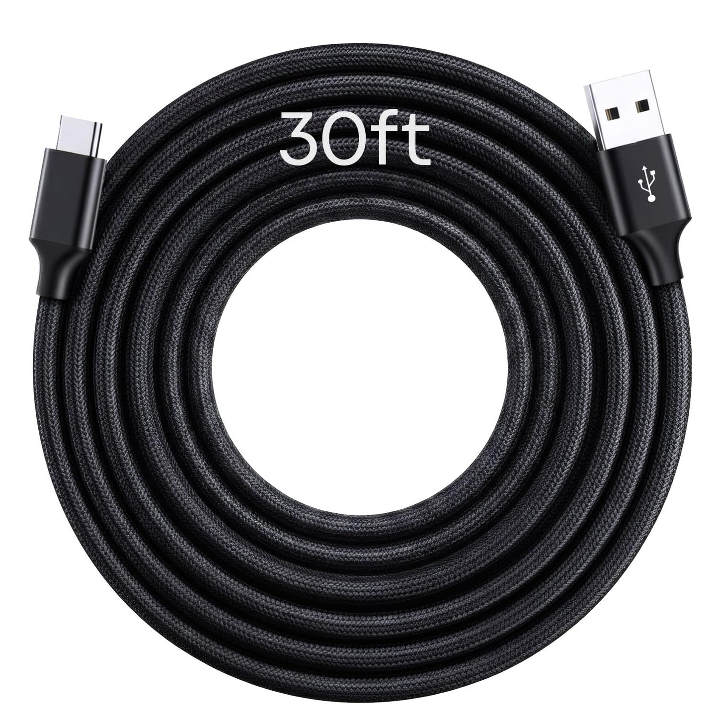 Generic 30 60W Ft USB A to USB C Cable, [Charge Only/No Data] Nylon Braided USB to USBC Charger Cord, Extra Long USB