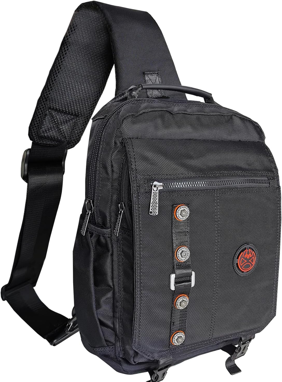Backpack Large Sling Bag Laptop Cross Body Messenger Bag Shoulder Travel Rucksack (C- Black)