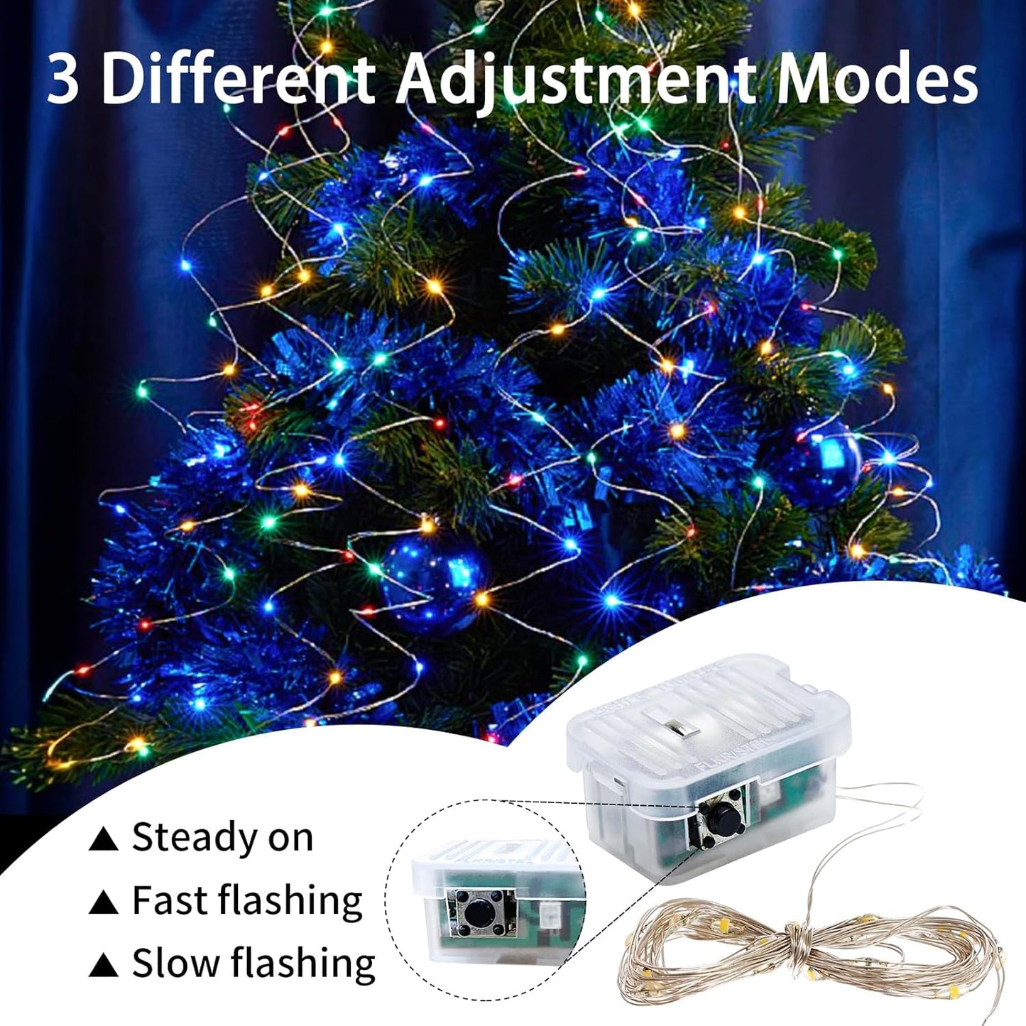 Skiennix 20 LED Fairy Lights - 7Ft Twinkle String Lights | Battery Operated & Waterproof for Parties, Weddings, Christmas, & Valentine's Day - 8 Colors