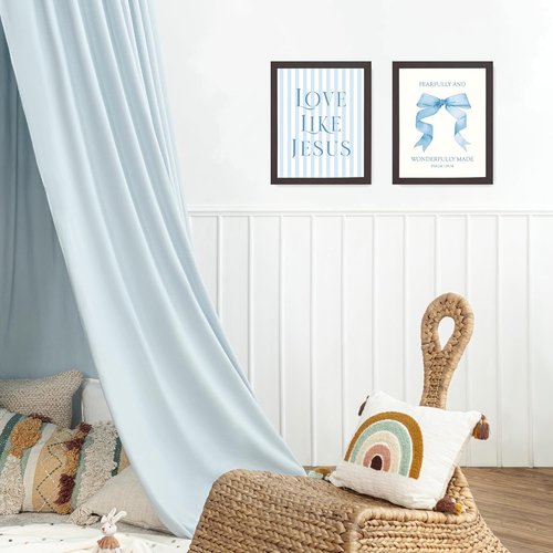 LARTSFRO Coquette Blue Bow Wall Art Decor - Inspirational Bible Verse Posters | 10x8 Inch Set of 4 for Teen Girls