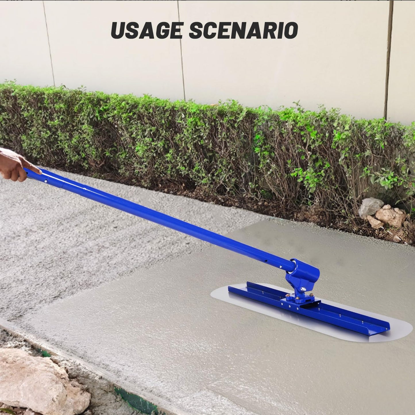 Meticuloso Bull Float, 48''x12'' Concrete Float, Stainless Steel Concrete Bull Float Kit, with 4 Handles and Bull Float Bracket, Finishing Bull Float Concrete Tools for Concrete Finishing