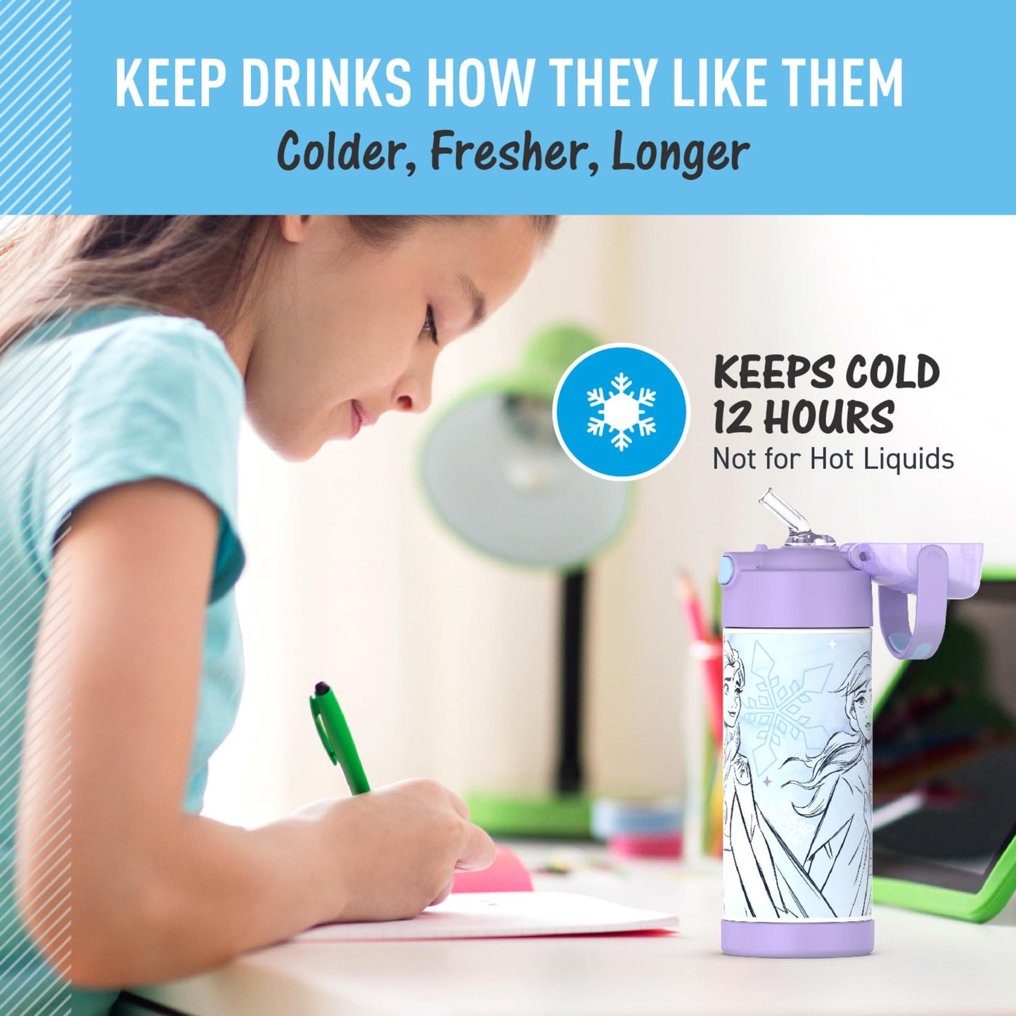 THERMOS 410mL Stainless Steel Licensed FUNtainer® Bottle, Frozen