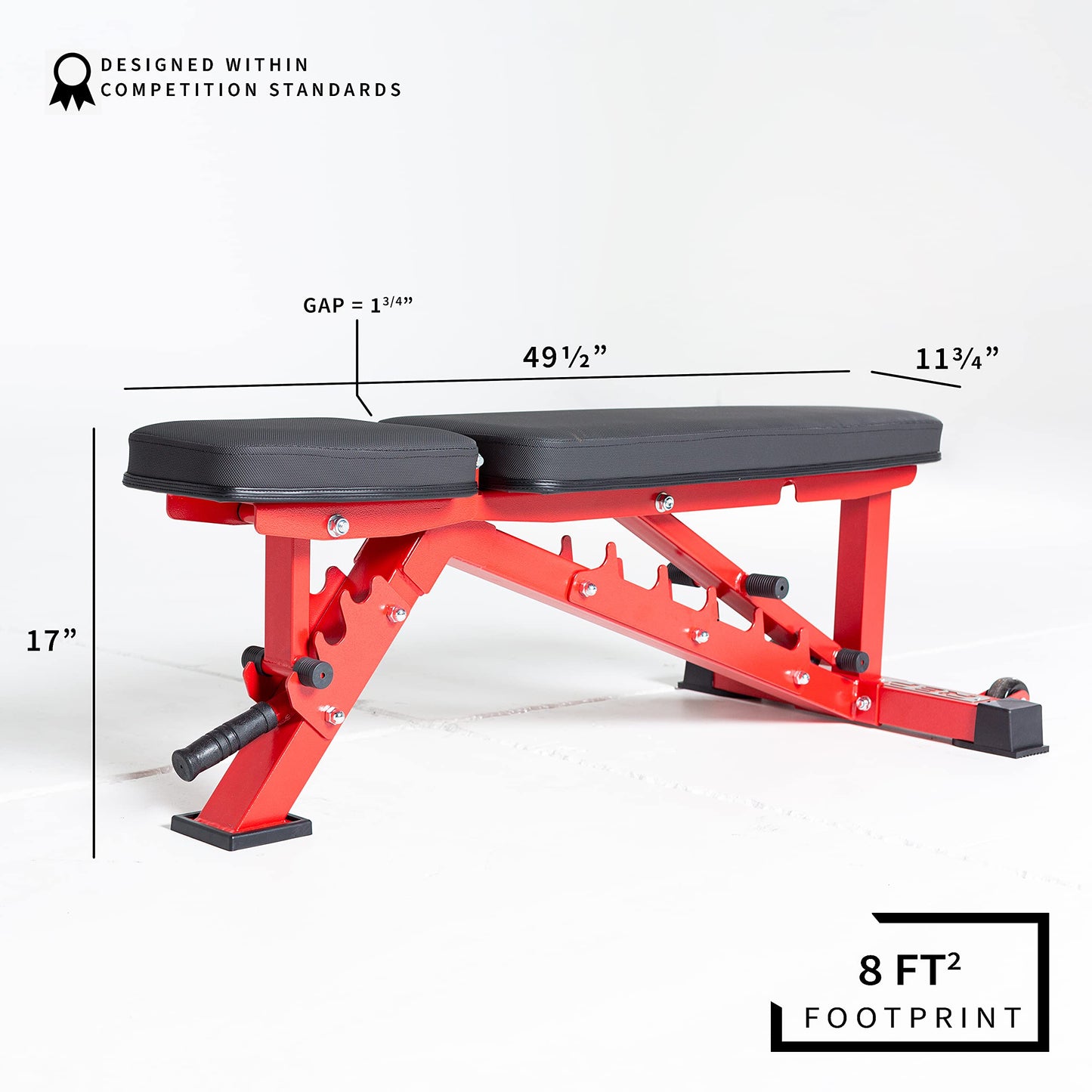 REP AB-3100 Adjustable Weight Bench | Matte Black FID Design | Foldable Fitness Platform for Home Gym | Flat Incline Decline Workout and Strength Training Bench
