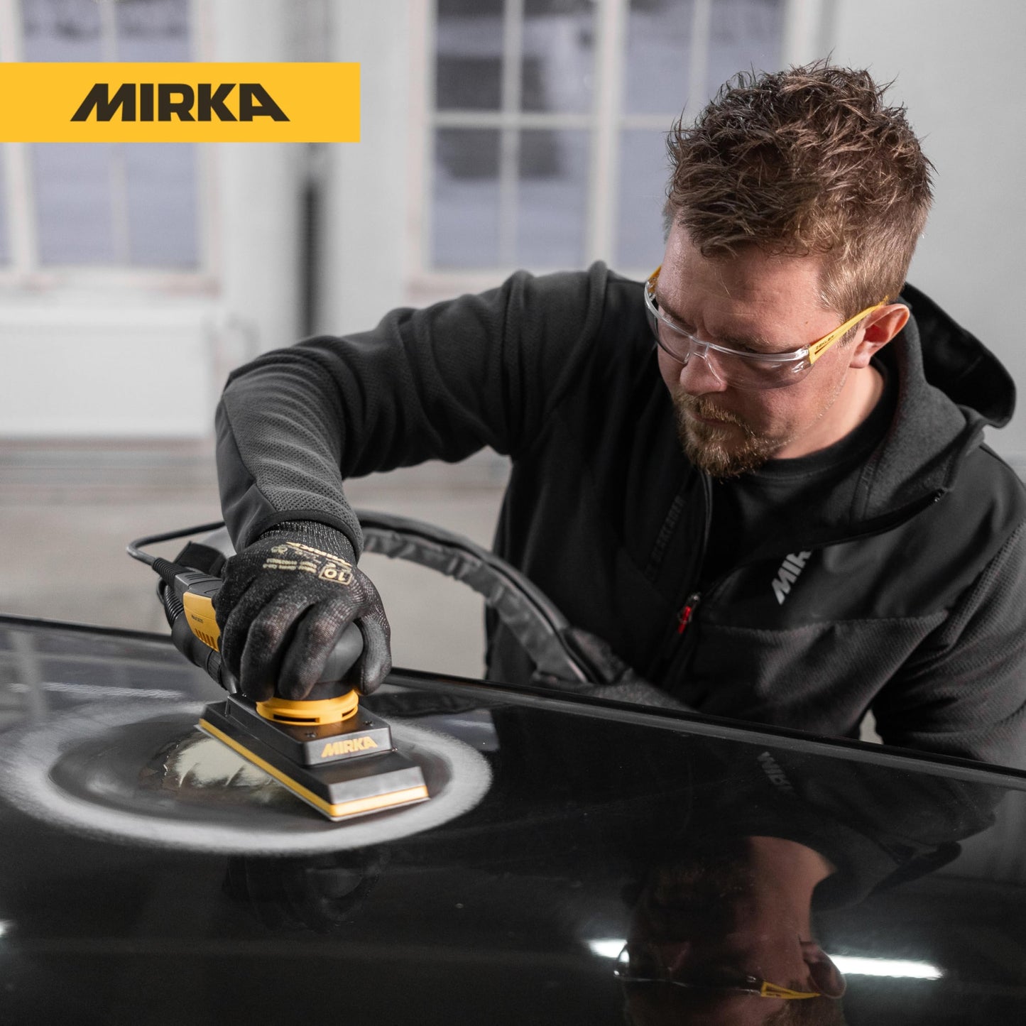 Mirka DEOS II 383X 2.75"x8" Orbital Sheet Sander for Auto Body Repair, Body Filler & Primer, 3.0mm Orbit, Brushless Motor, Low Profile, Variable Speed, Dust-Free Ready, Bluetooth