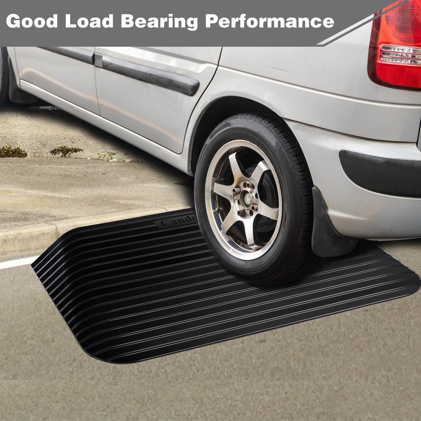 Candockway 3.5" Rise Threshold Ramps Doorway, Wheelchair Ramp with Non-silp Surface, 4400 LBS Capacity, Solid and Portable, for Steps, Driveway and Curb Black