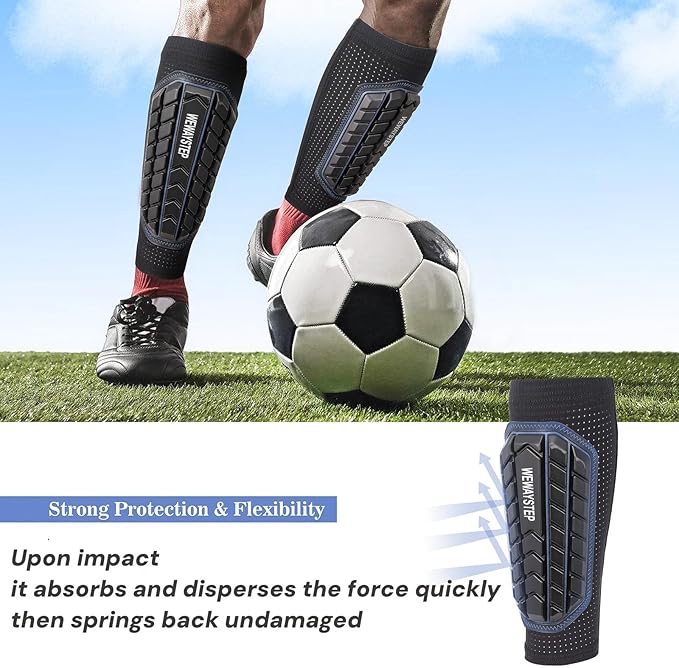 Shin Guards Soccer Kids Youth, Adult Shin Guards with Honeycomb Padding，Breathable & Anti-Slip Calf Compression Sleeves