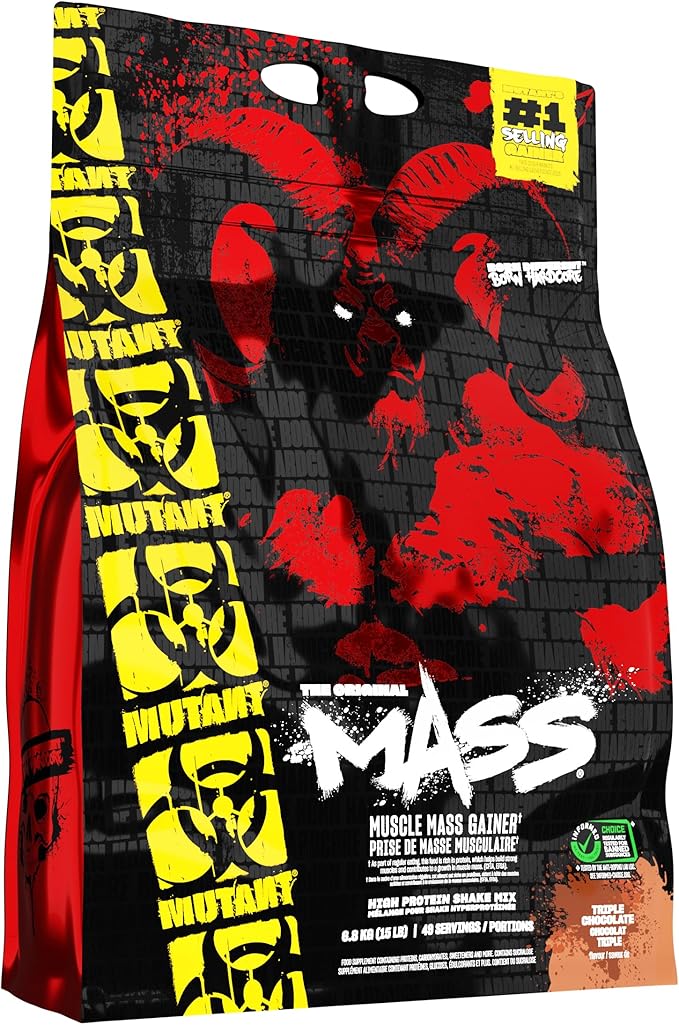 Mutant Mass Weight Gainer Protein Powder - Mass Builder for Bulking and Lean Mass Gainer, The Weight Gainer Men Need to Bulk up ??15 Pound ??Triple Chocolate