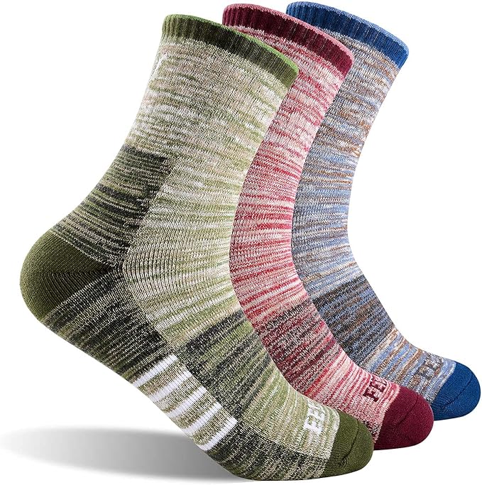 FEIDEER Women's Hiking Walking Socks, Multi-pack Outdoor Recreation Socks Wicking Cushion Crew Socks