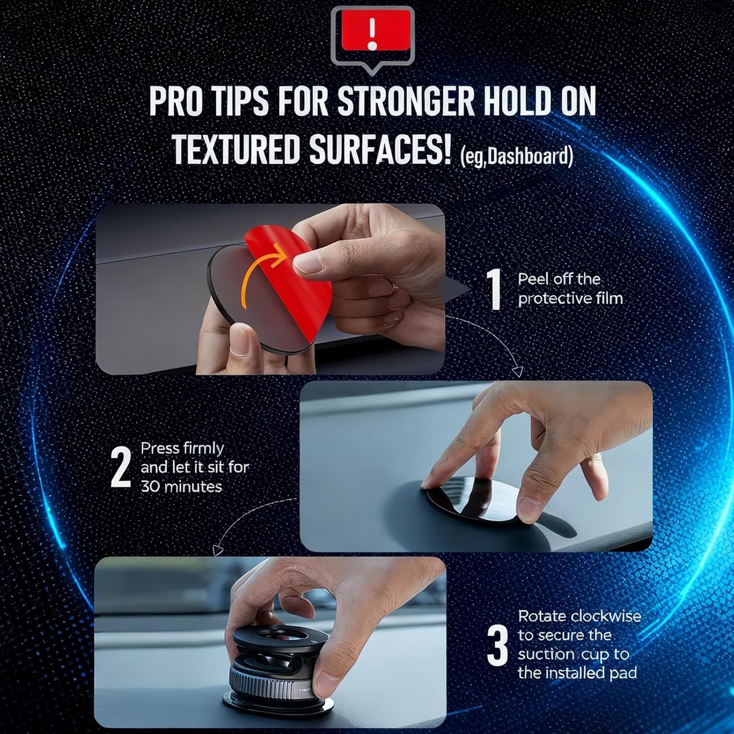 AntoFlash 360 Vacuum Magnetic Car Phone Holder for Your Car, Adjustable Car Phone Mount, Foldable Car Mount