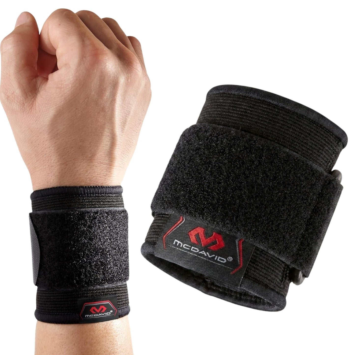 McDavid Wrist Brace, Compression Support for Pain Relief, Fits Left & Right Arm, Fits Men & Women, Black, Adult, S/M